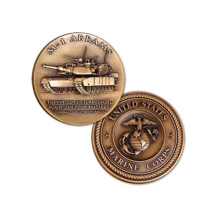 USMC Challenge Coin U.S M-1 Abrams General George Patton Jr Marine Corps
