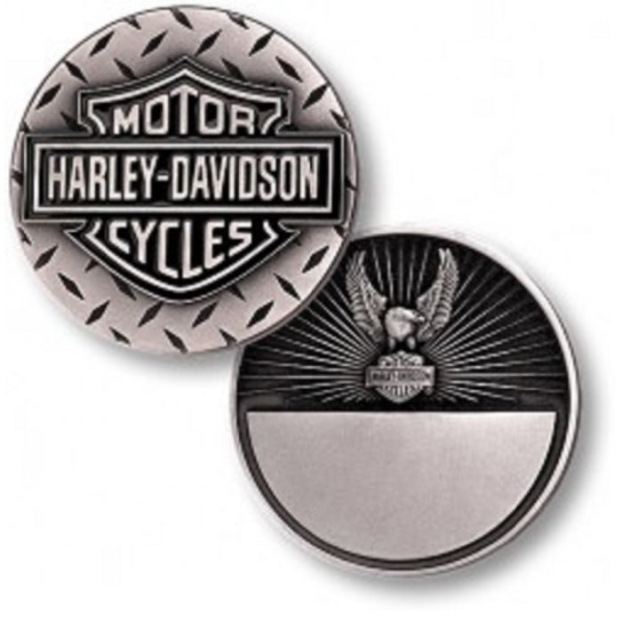 Harley Davidson Diamond Plate Eagle ~1.75oz Silver Proof Challenge Coin