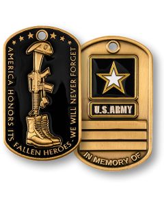 U.S. Army / Fallen Heroes "In Memory Of" - Brass Dog Tag