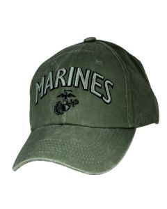 U.S. Marine Corps EGA USMC Washed OD Green Baseball Cap