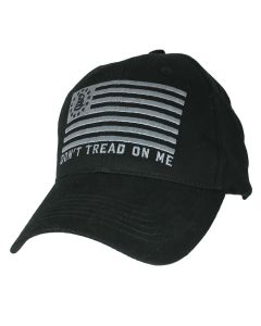Don't Tread On Me Hat / Snake Flag Black Baseball Cap