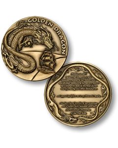 U.S. Navy / Order of the Golden Dragon - USN Bronze Antique Challenge Coin