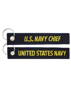 USN Pink Embroidered Key Chain Fob Navy U.S Proud Navy Wife 