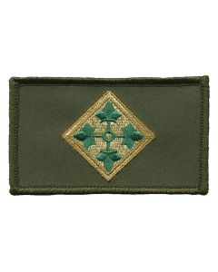 4th Infantry Division - Army 2" x 3" Hook & Loop 2 Piece OD Green Patch