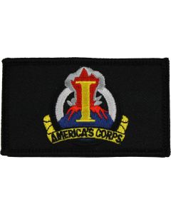 U.S. Army Americas Corps - I Corps 2" x 3" Hook & Loop 2 Piece Black Patch