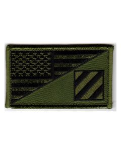 3rd Infantry American Flag 2" x 3.5" OD Green Hook & Loop 2 Piece Patch