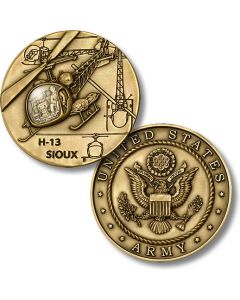 U.S. Army / H-13 Sioux Helicopter - Bronze Challenge Coin